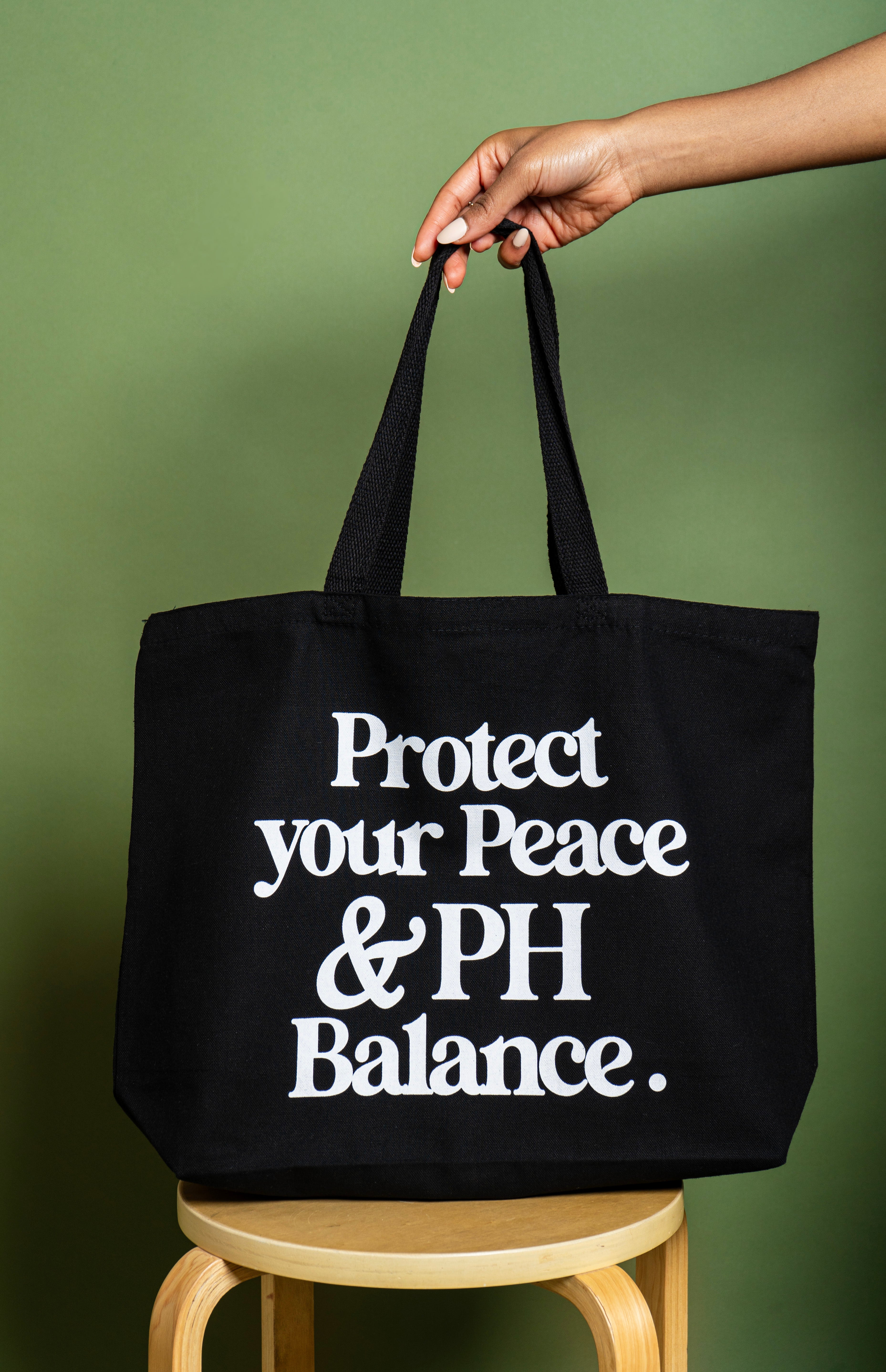 Protect Your Peace & PH Balance™ Black Tote Bag